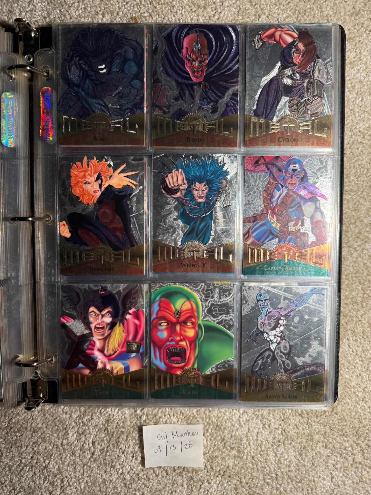 1995 Marvel Metal Silver Flasher Lot 47 cards