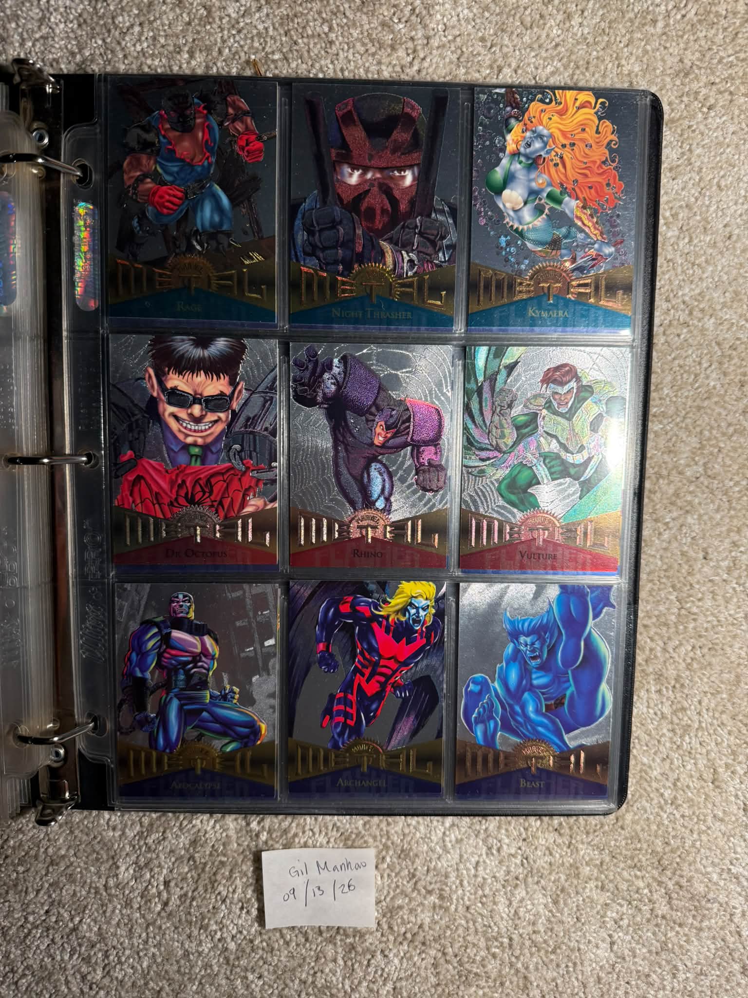 1995 Marvel Metal Silver Flasher Lot 47 cards