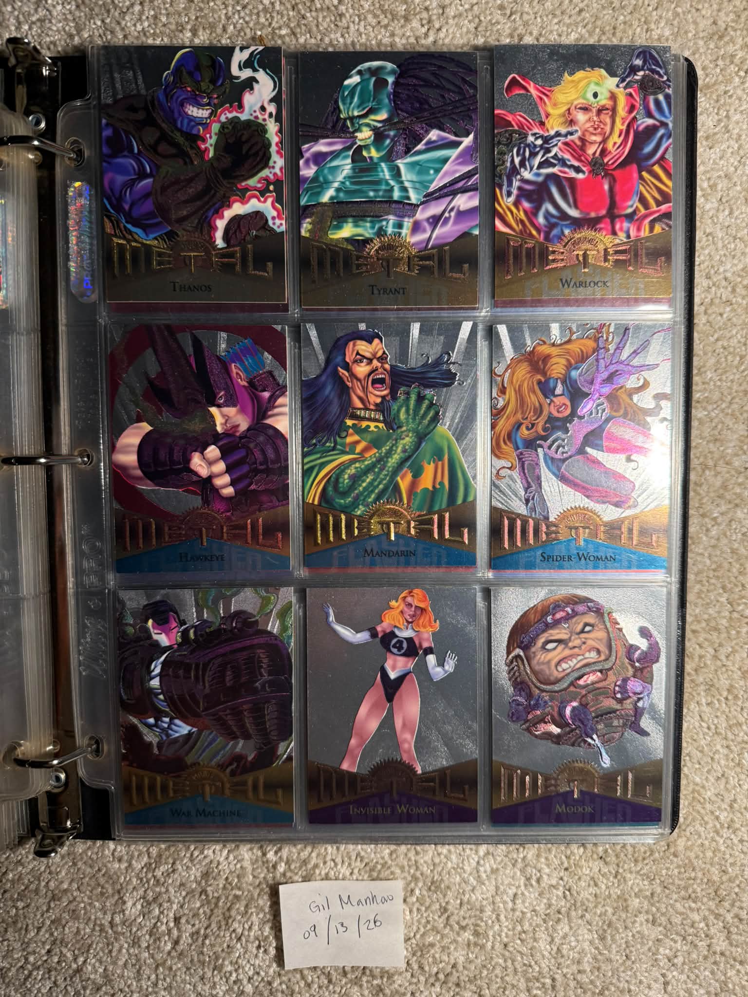 1995 Marvel Metal Silver Flasher Lot 47 cards