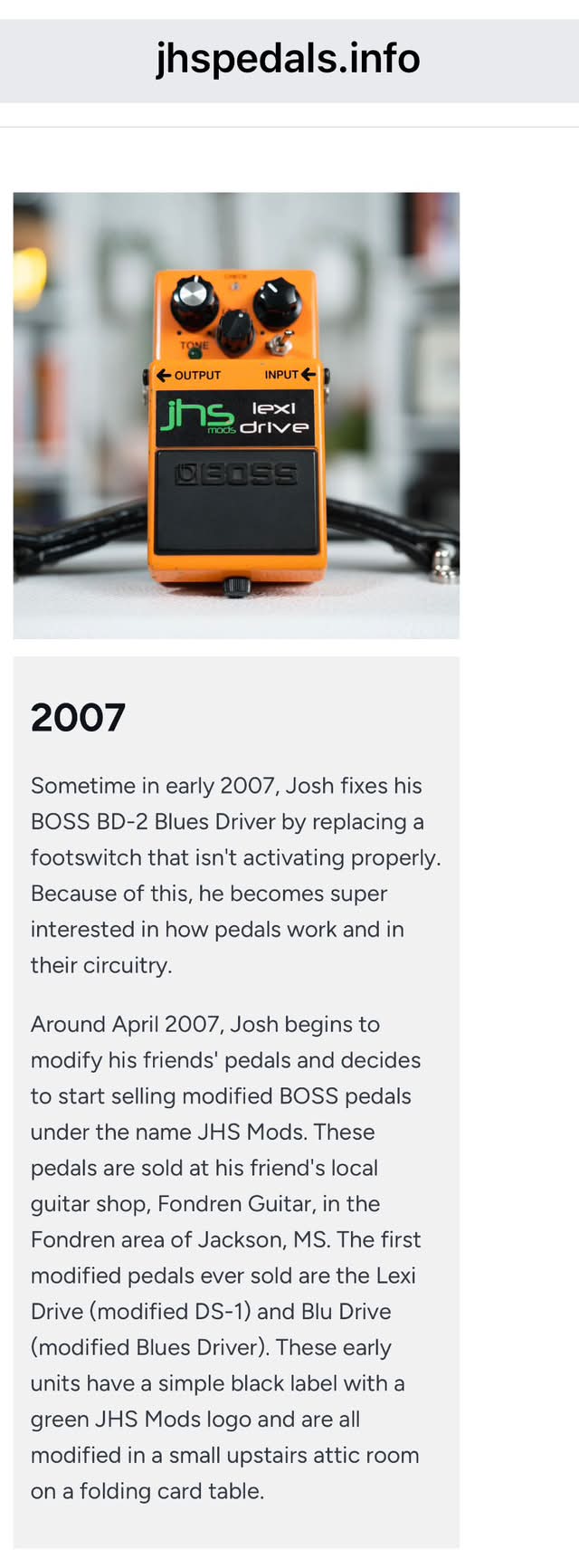 Congratulations to everyone at JHS Pedals for 1 Million Pedals sold!