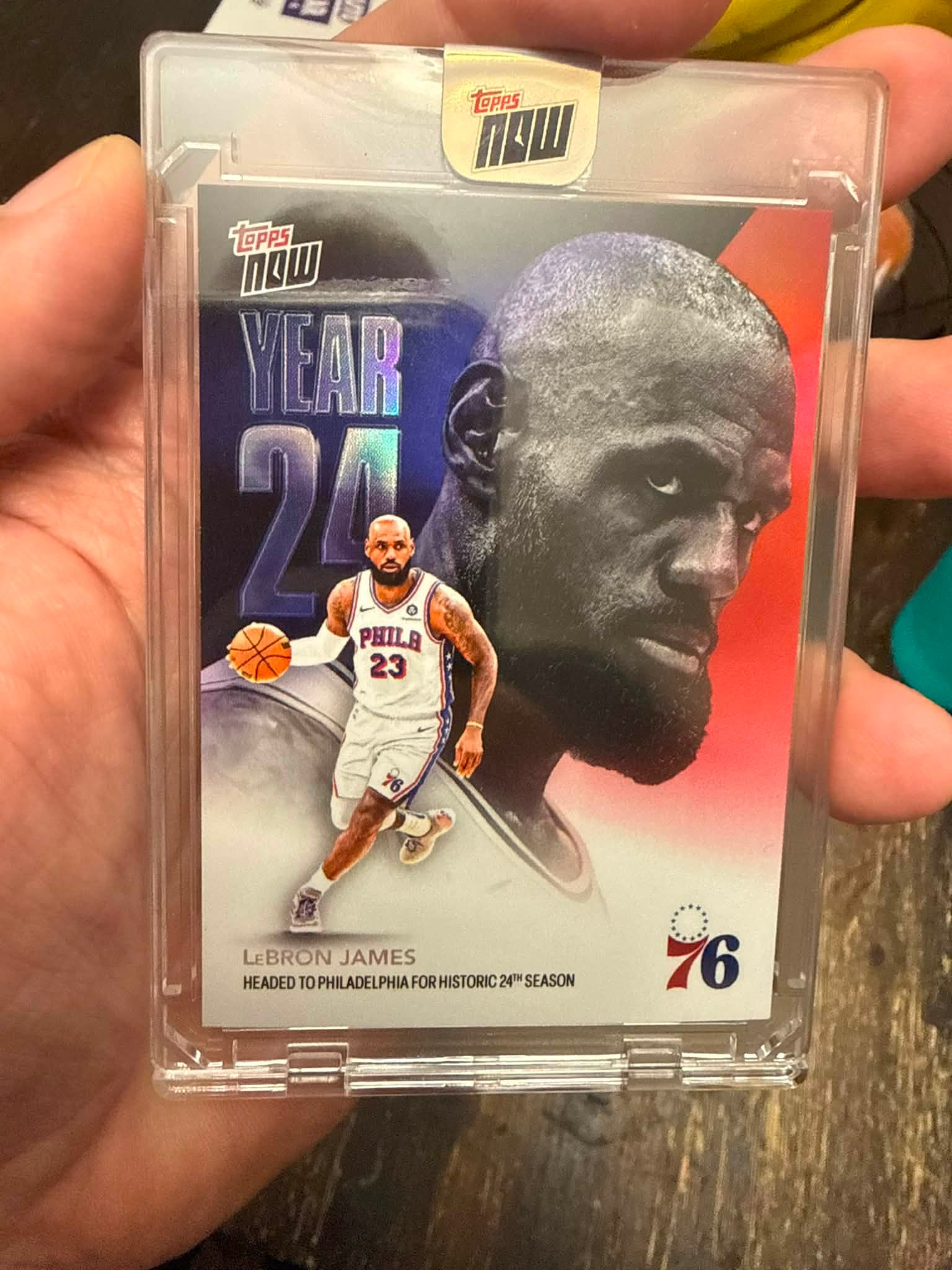 LeBron James first Sixers Topps Now card lucky hit refractor pull