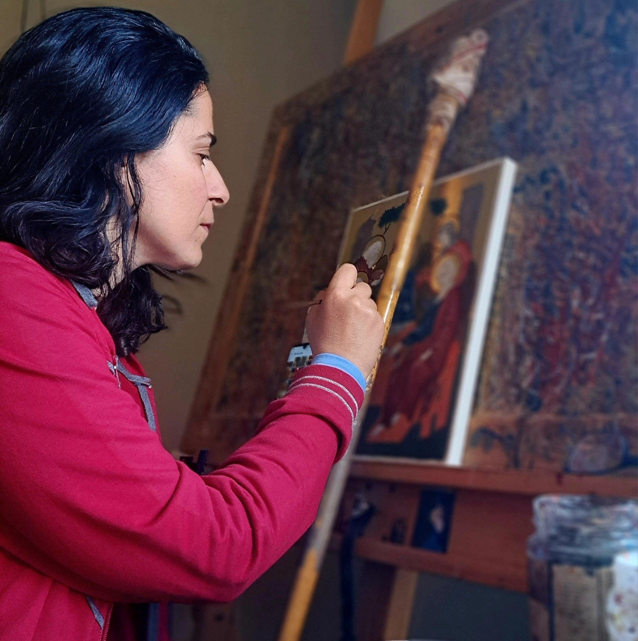 A little pigment, a little egg tempera, and countless delicate ...