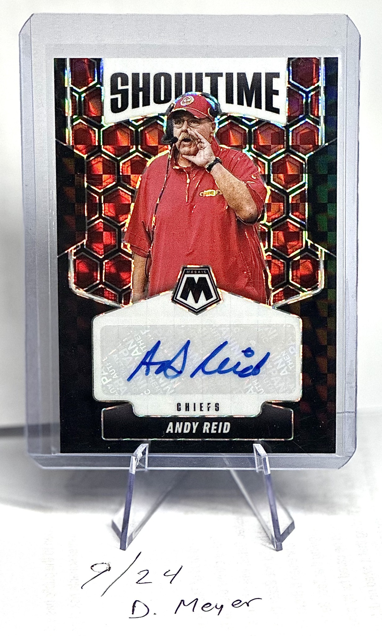 2025 Mosaic Choice Andy Reid Showtime 1/1 auto for sale