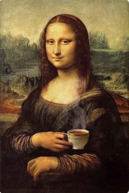 Mona Lisa, drinking coffee ☕