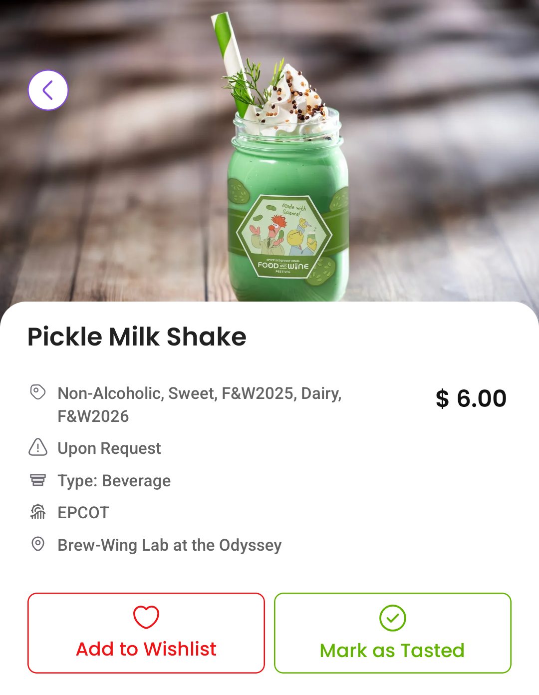 Is the Pickle Milk Shake at EPCOT's Brew-Wing Lab worth trying?