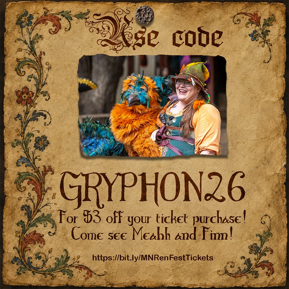 Minnesota Renaissance Festival tickets with $3 discount code GRYPHON26
