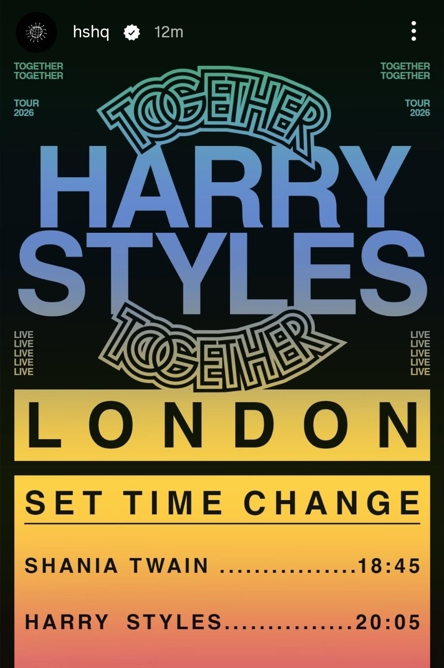HARRY　狼煙LIVE HARRY TOUR 2009 NOROSHI Harry will be performing a little earlier tonight. ⚠️ N6!! 💚🪩