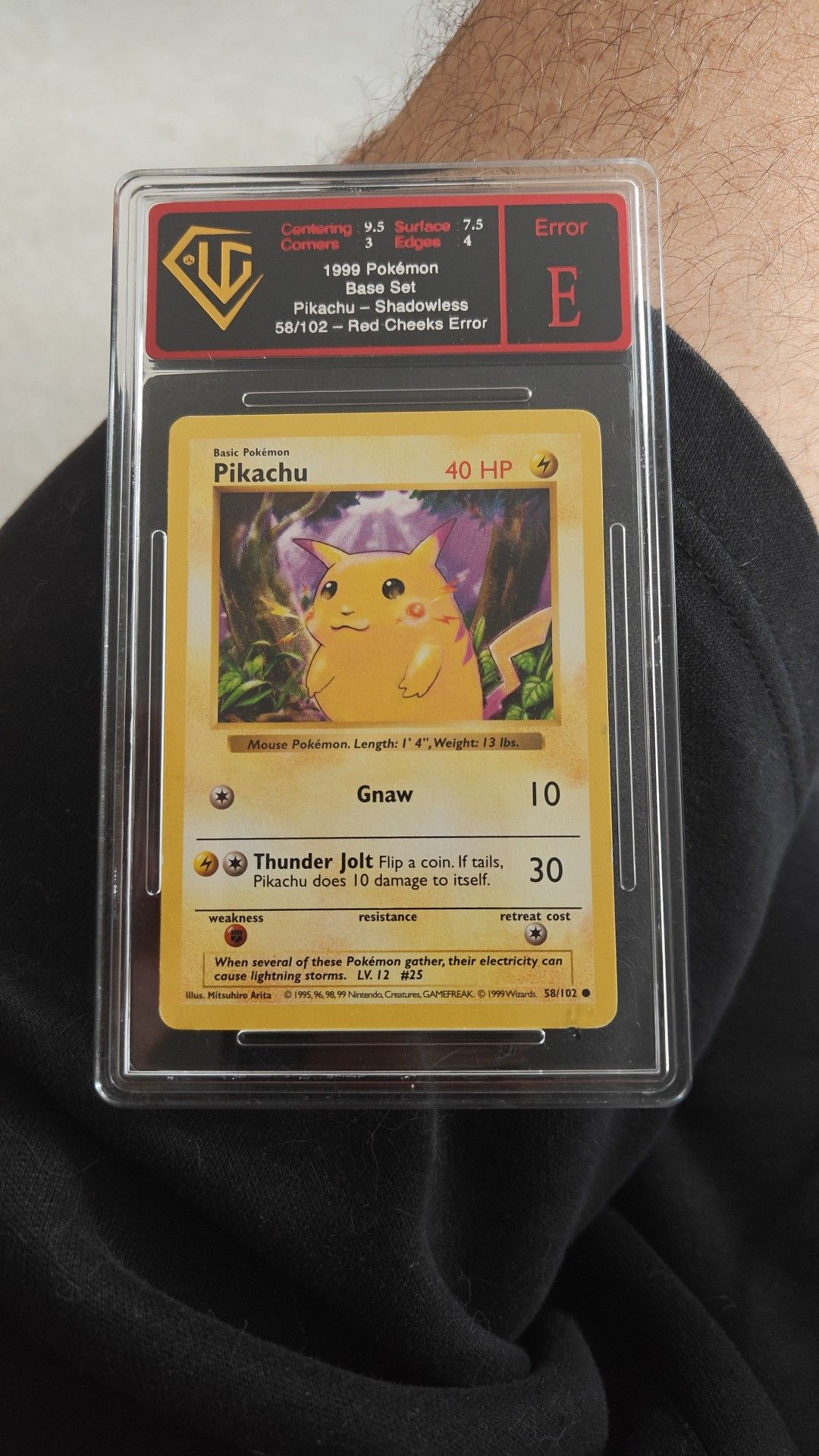 What does shadowless mean in Pokemon card grading?