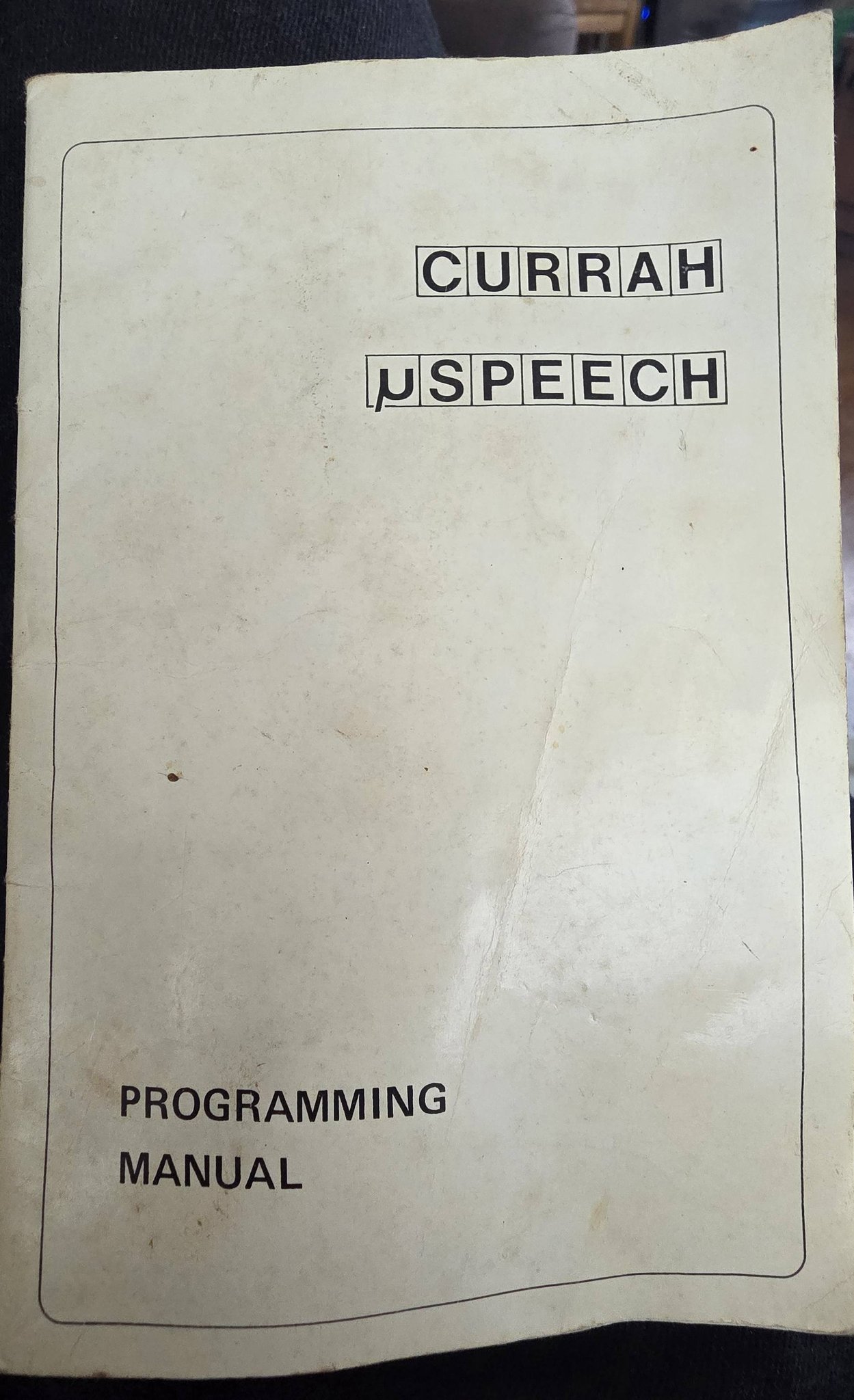 Original 1983 Currah microspeech manual for Spectrum
