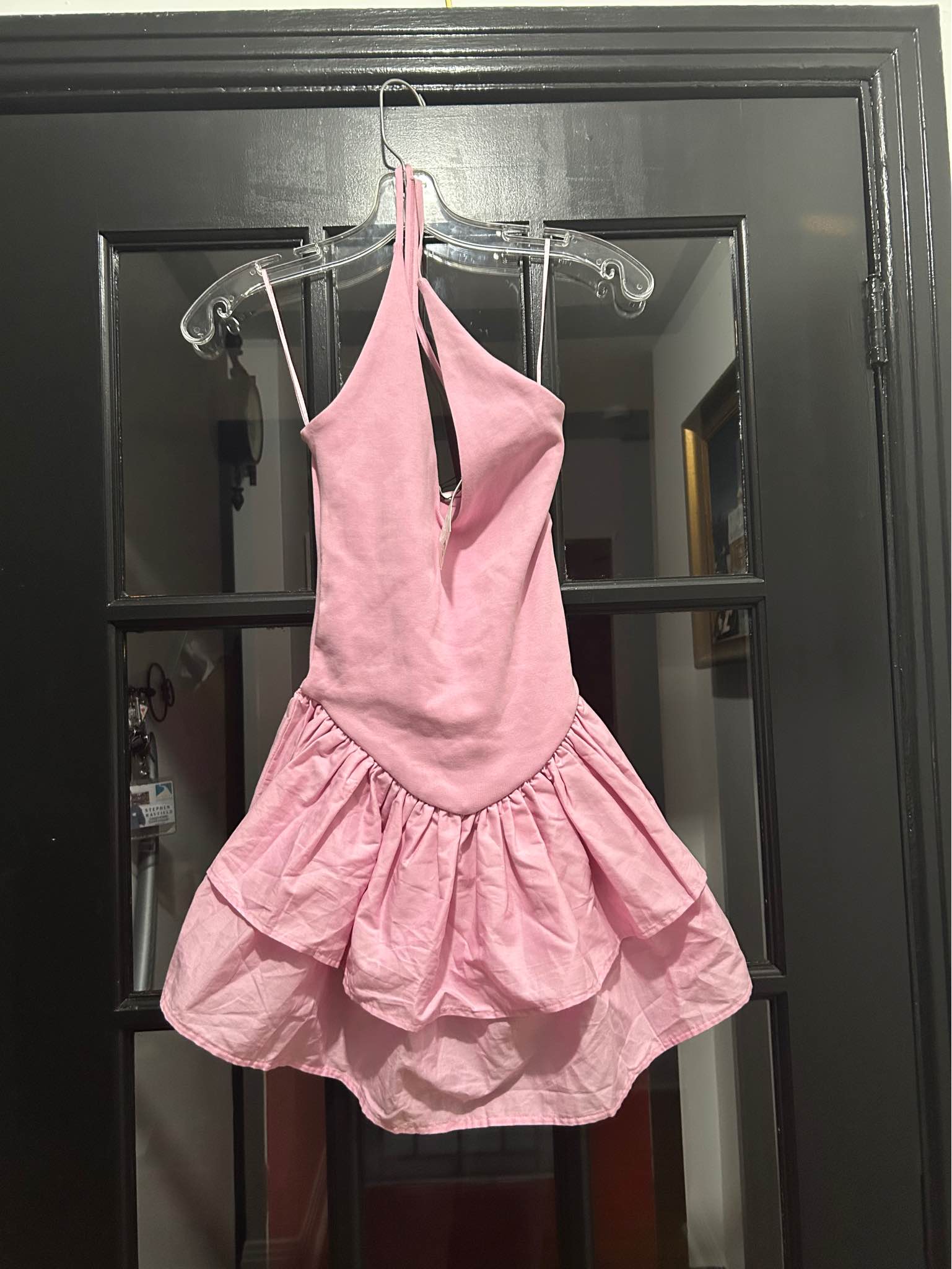 pink halter dress zara Check out my other listings New mini is a size small. This garment has a ribbed knit bodice and a tiered, ruffled poplin skirt. It is made in zara pink mini dress
