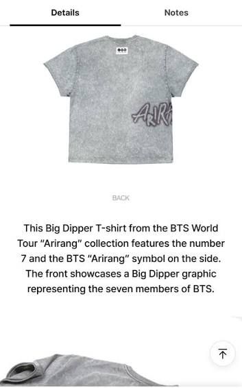 BTS Big Dipper T-shirt trade: Gray XXL for medium, large, or XL in