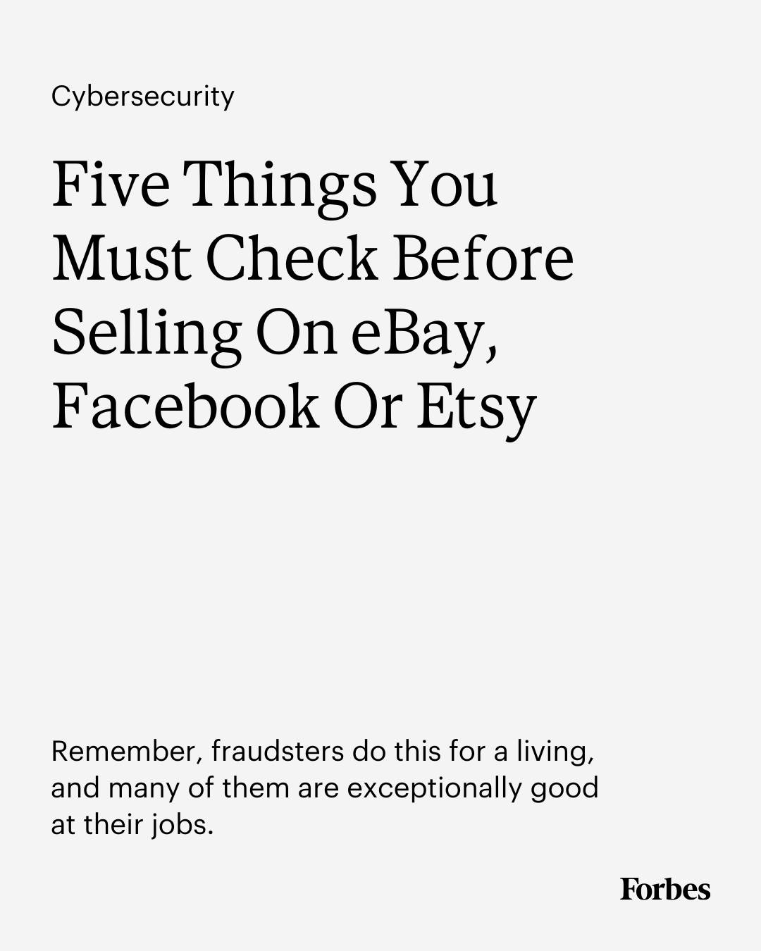 Forbes - Here are five key things you must check now...
