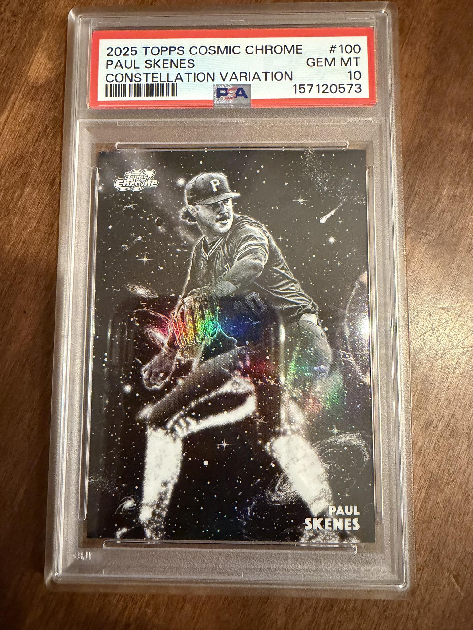 Just received 2025 TOPPS COSMIC CHROME #100 PAUL SKENES GEM MT 