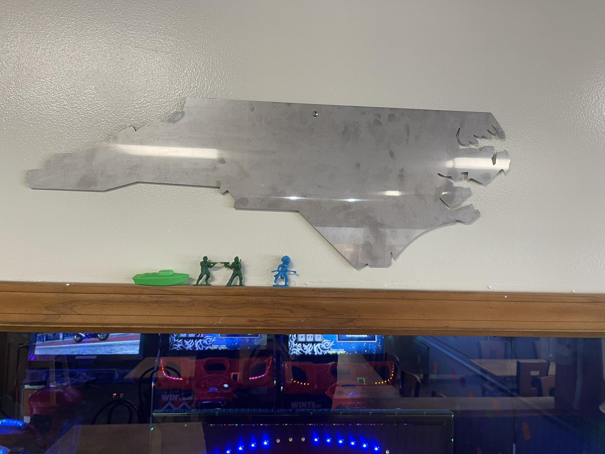 Papa's - This North Carolina metal cut out is hanging in Papa’s Pizza ...
