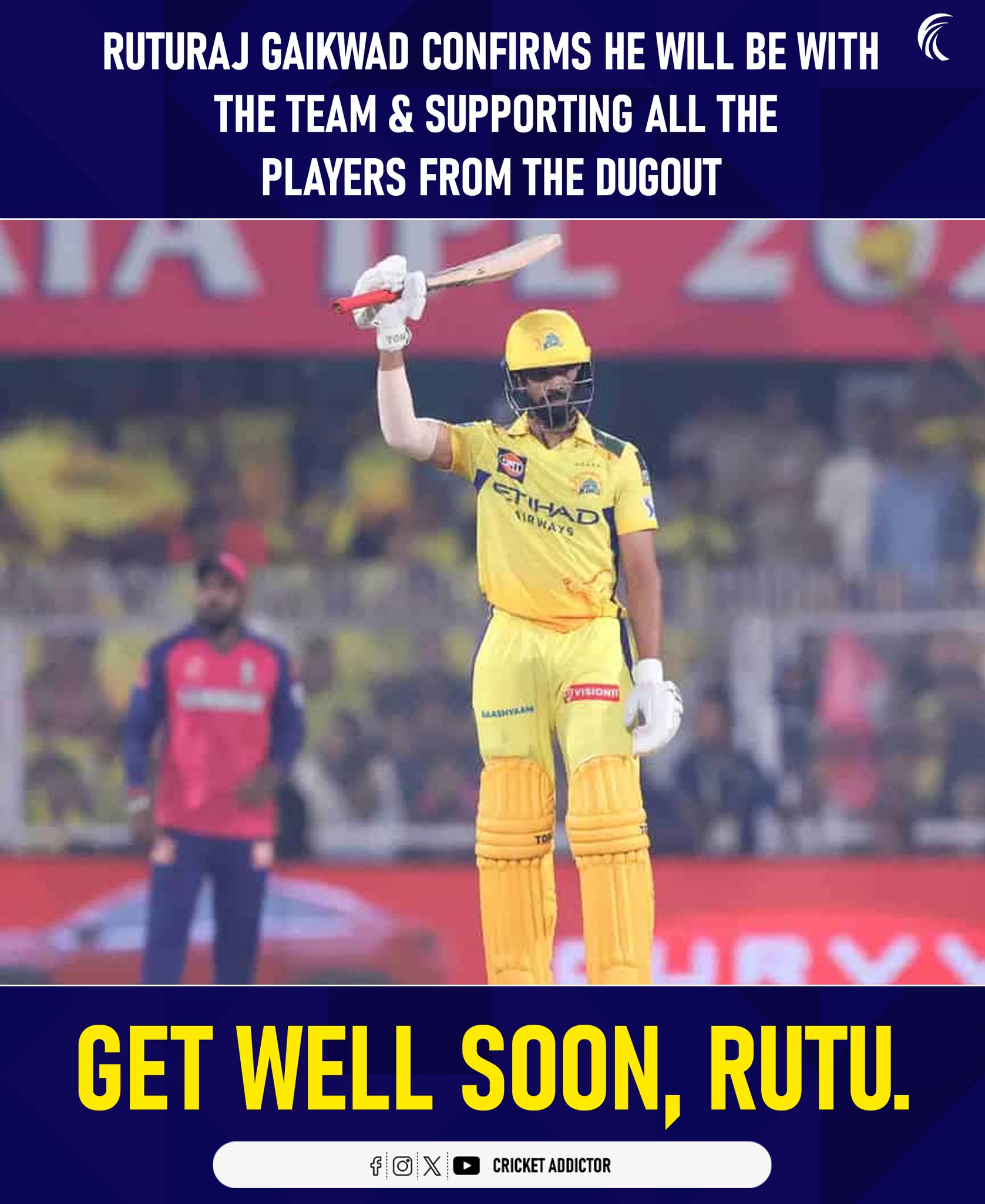 Cricket Addictor - Silence ends. Ruturaj speaks. 💬 CSK captain reacts ...