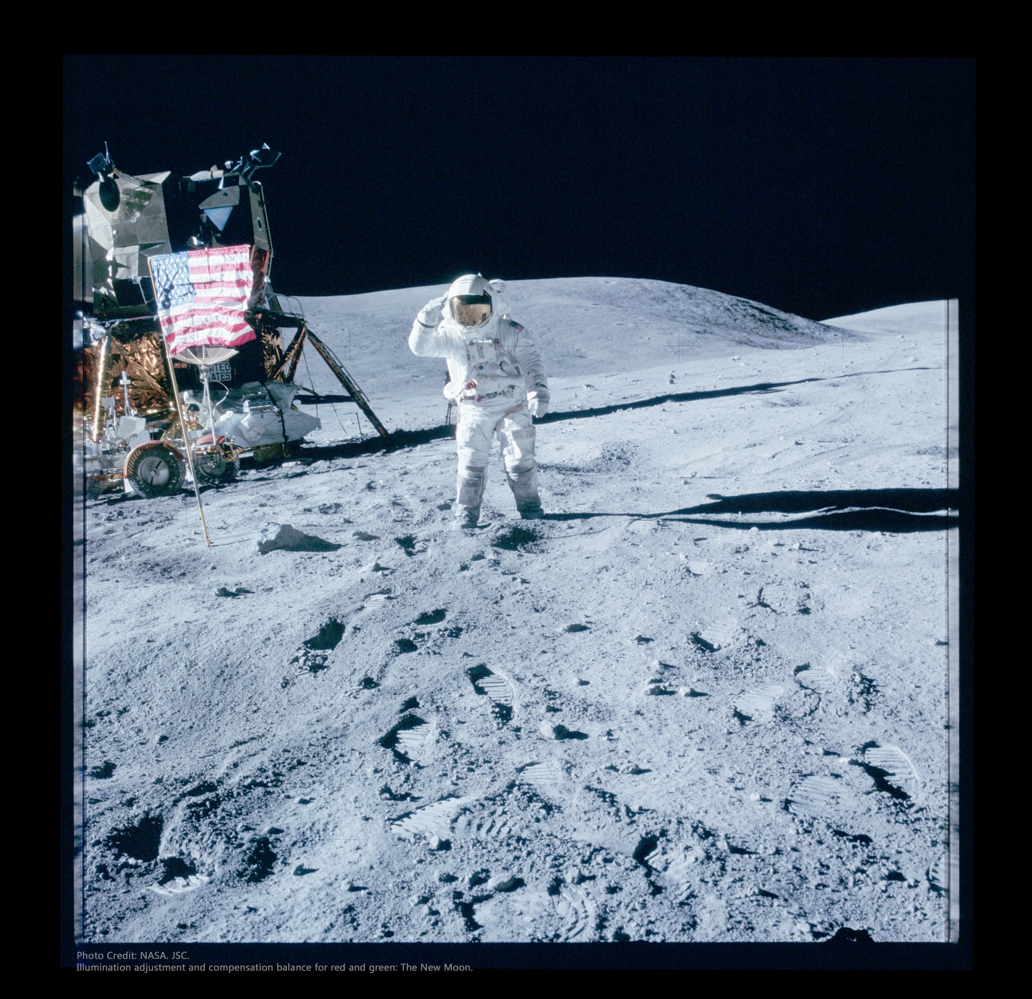 Apollo 16 moon surface photo with Charles M. Duke Jr