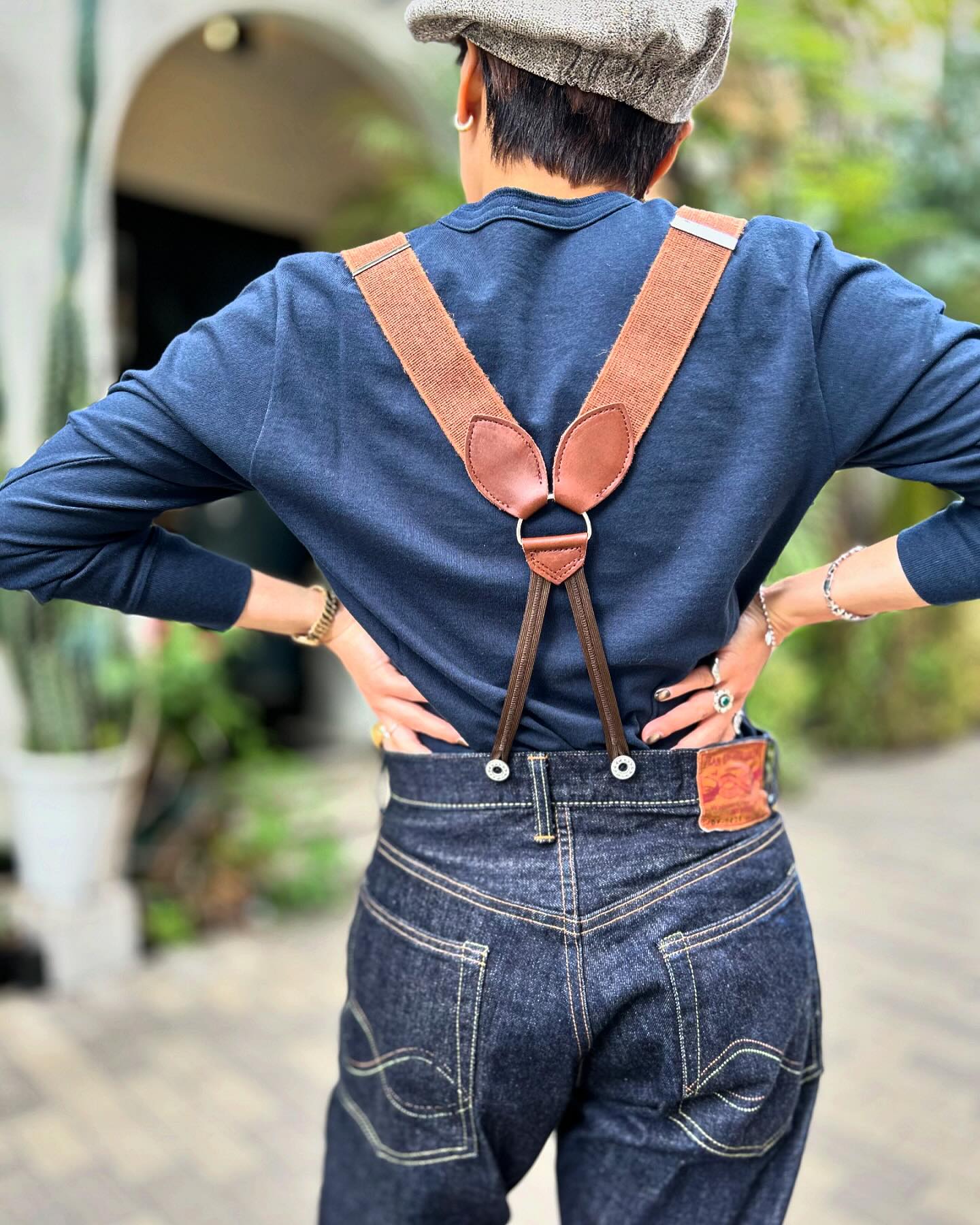 Rabbit Ear Suspenders】 💫Restock!! color : BROWN,BLACK,OLIVE 再