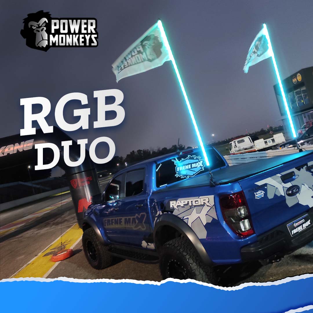 Power Monkeys - ANTENAS RGB DUO🔥 2 antenas hermanadas,...