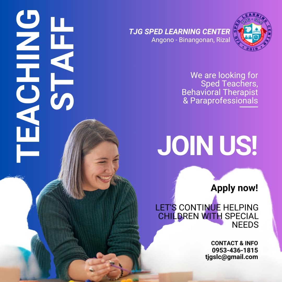 TJG - Join Our Team at TJG SPED Learning Center! Let us transform ...