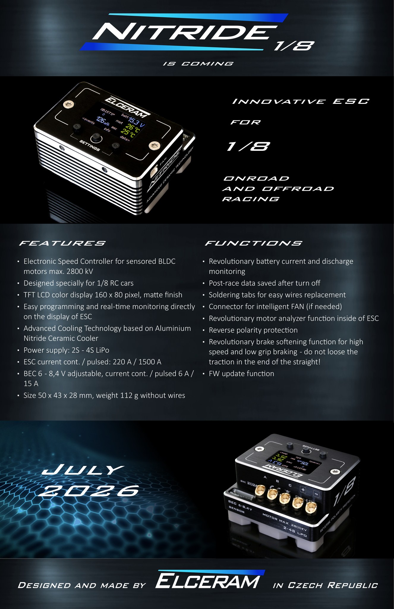 New innovative ESC for 1/8 racing based on Aluminium Nitride