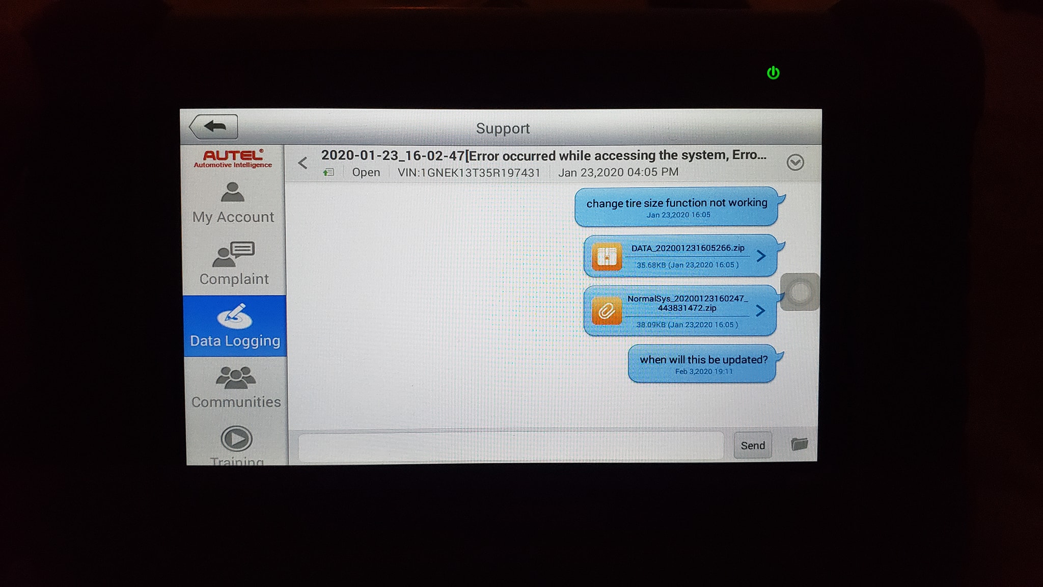 saaay様確認ページ Autel MP808 tire size change error
