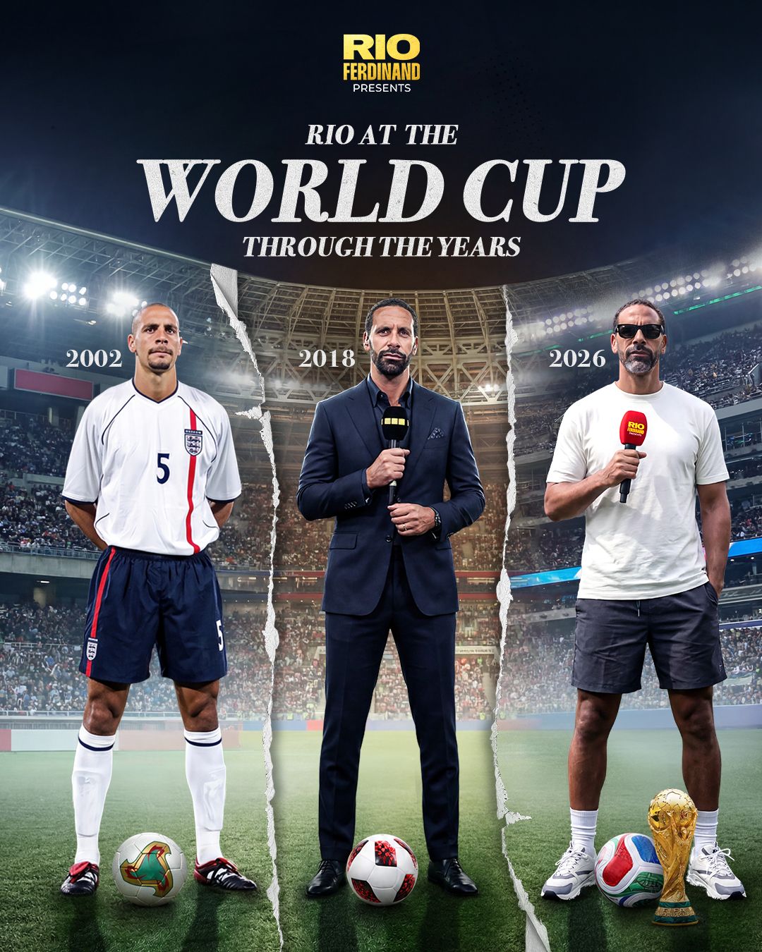 Rio Ferdinand at the World Cup Through The Years 🤩