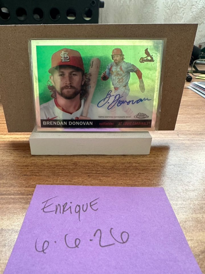 2026 Topps Chrome platinum auto Brendan Donovan baseball card