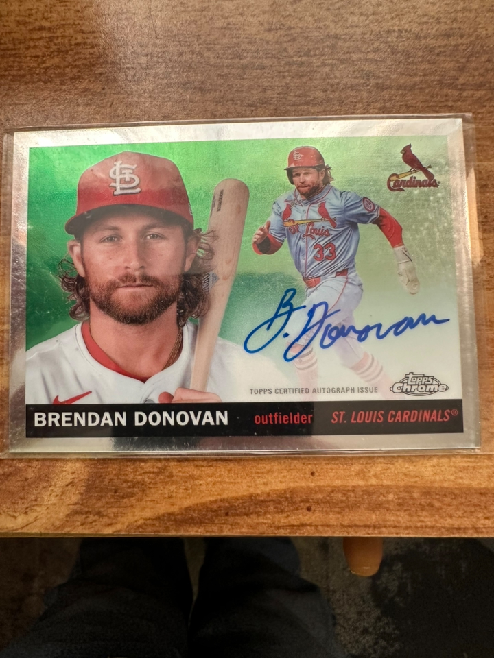 2026 Topps Chrome platinum auto Brendan Donovan baseball card