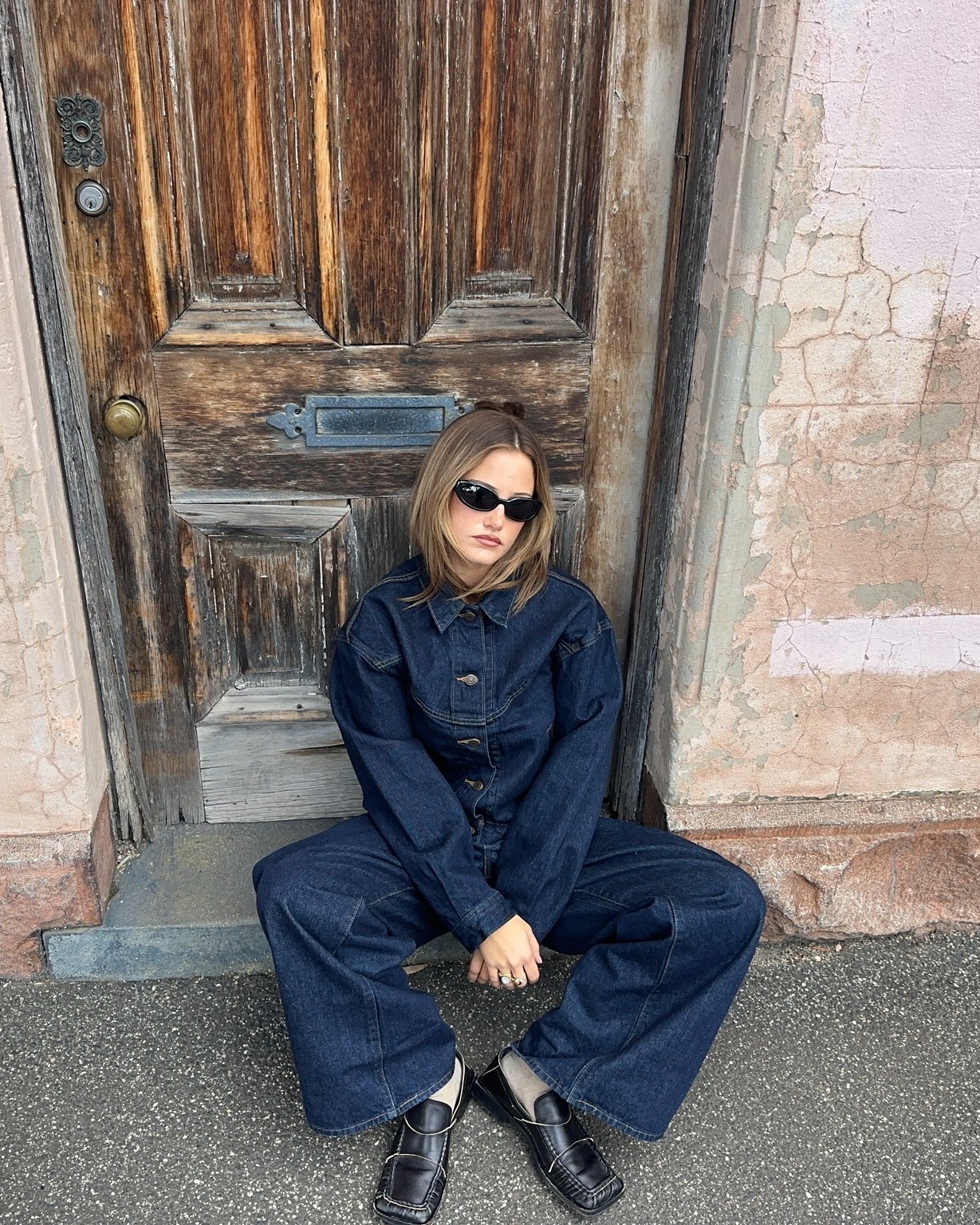 Double denim dreams ☁️ @rochelledesnoo styles our Shrunken 