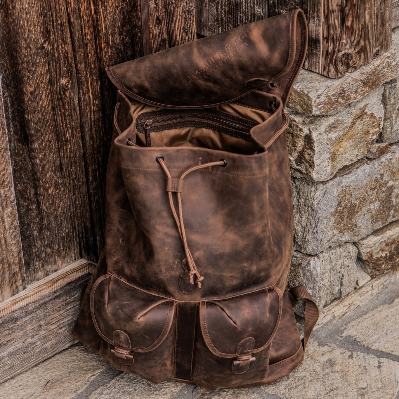 brown leather look backpack Health & Fitness Each bag showcases unique Fishing Lure From Vintage Color:Titan