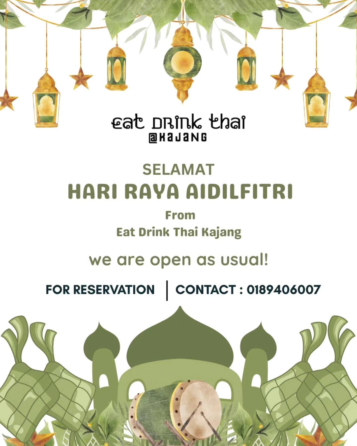 Eat - 📢 Hari Raya Announcement 📢 Dear Valued Customers, Hari Raya ...