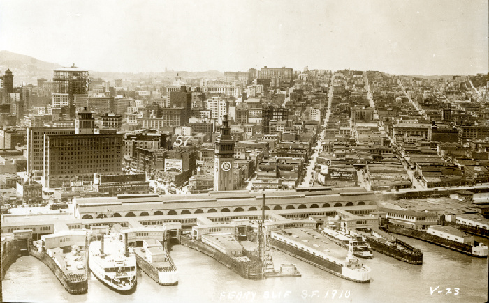 The Port - 📸 Classic San Francisco waterfront, circa 1921. Ferry boats ...