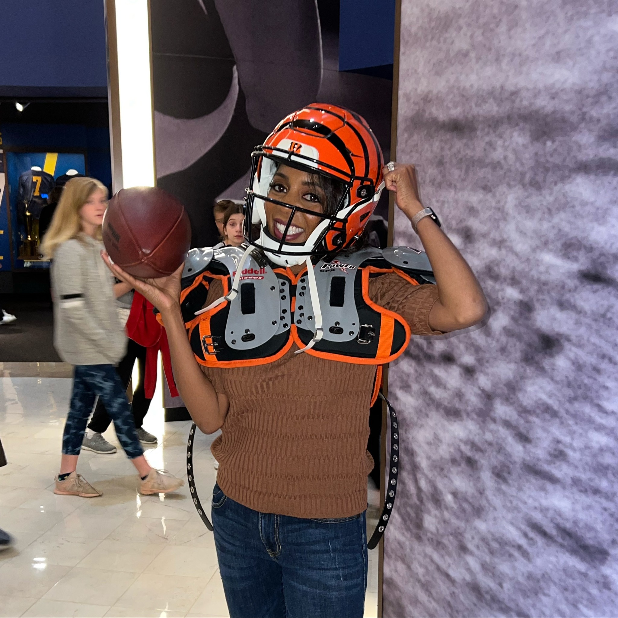 football helmet and girl 18" Doll Accessory Pattern Championship weekend will kick off