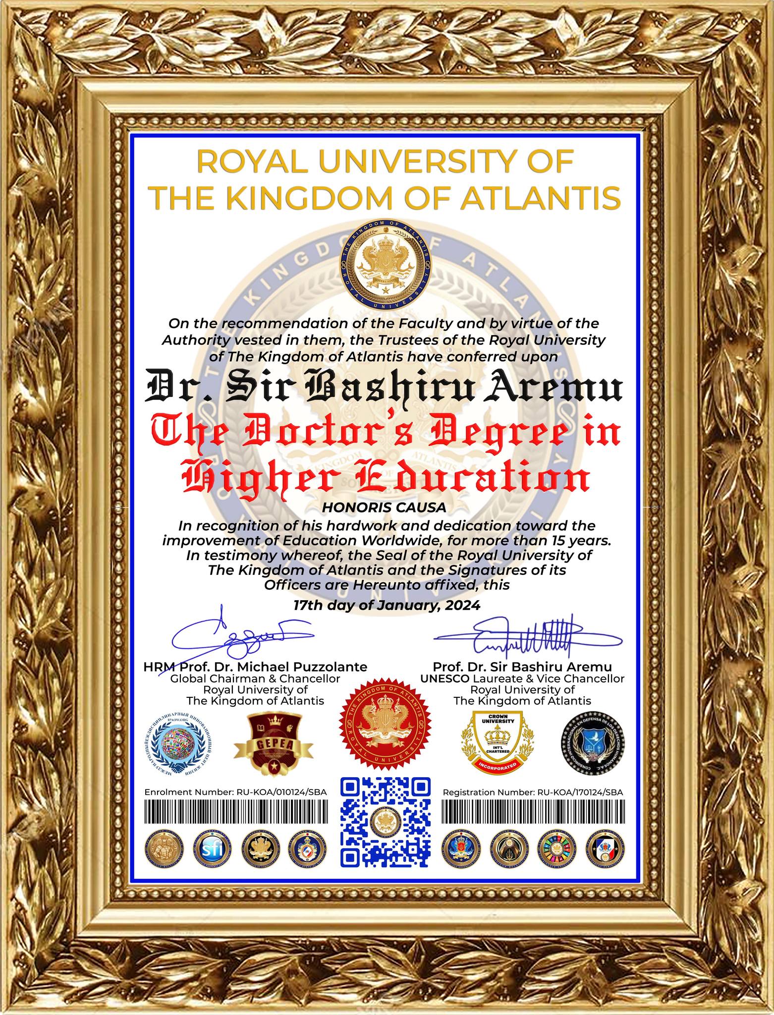 DR. SIR... - Royal University of The Kingdom of Atlantis | Facebook