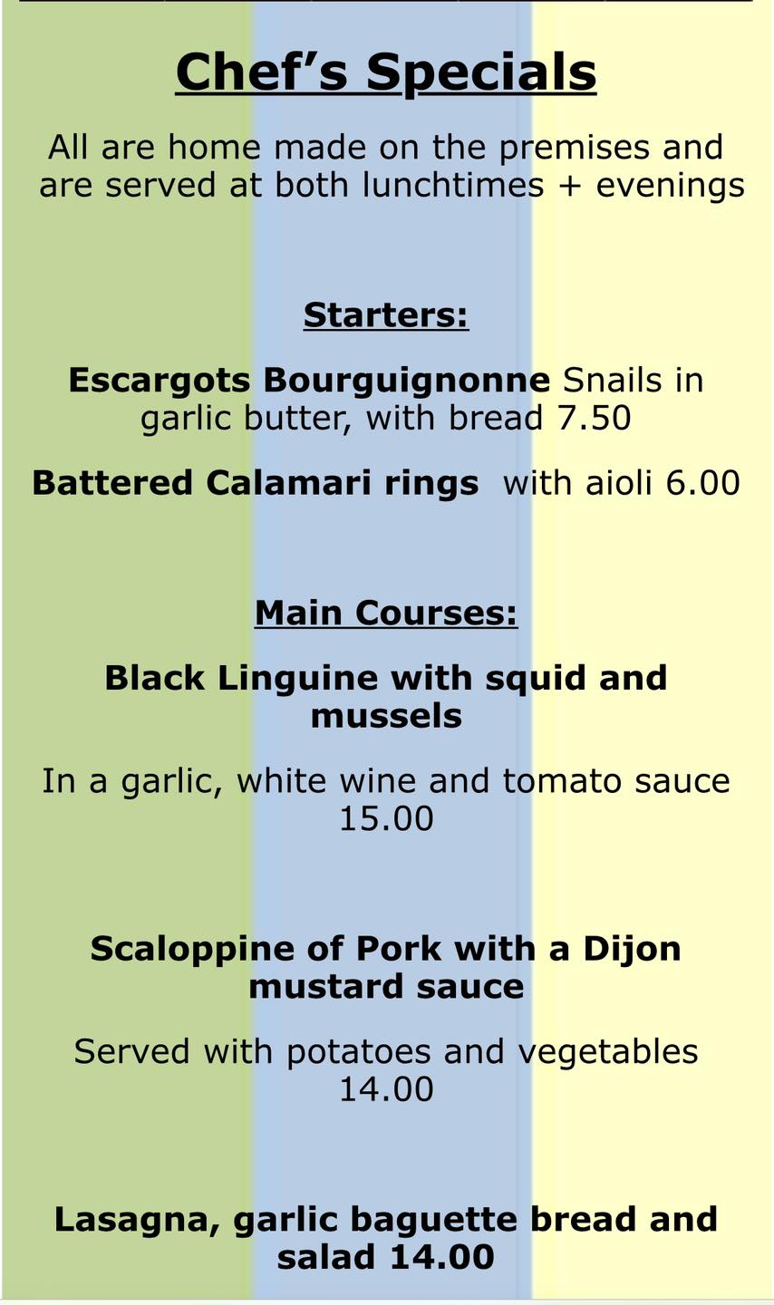 Our Chef’s Specials for this... - The Naze Cafe & Takeaway