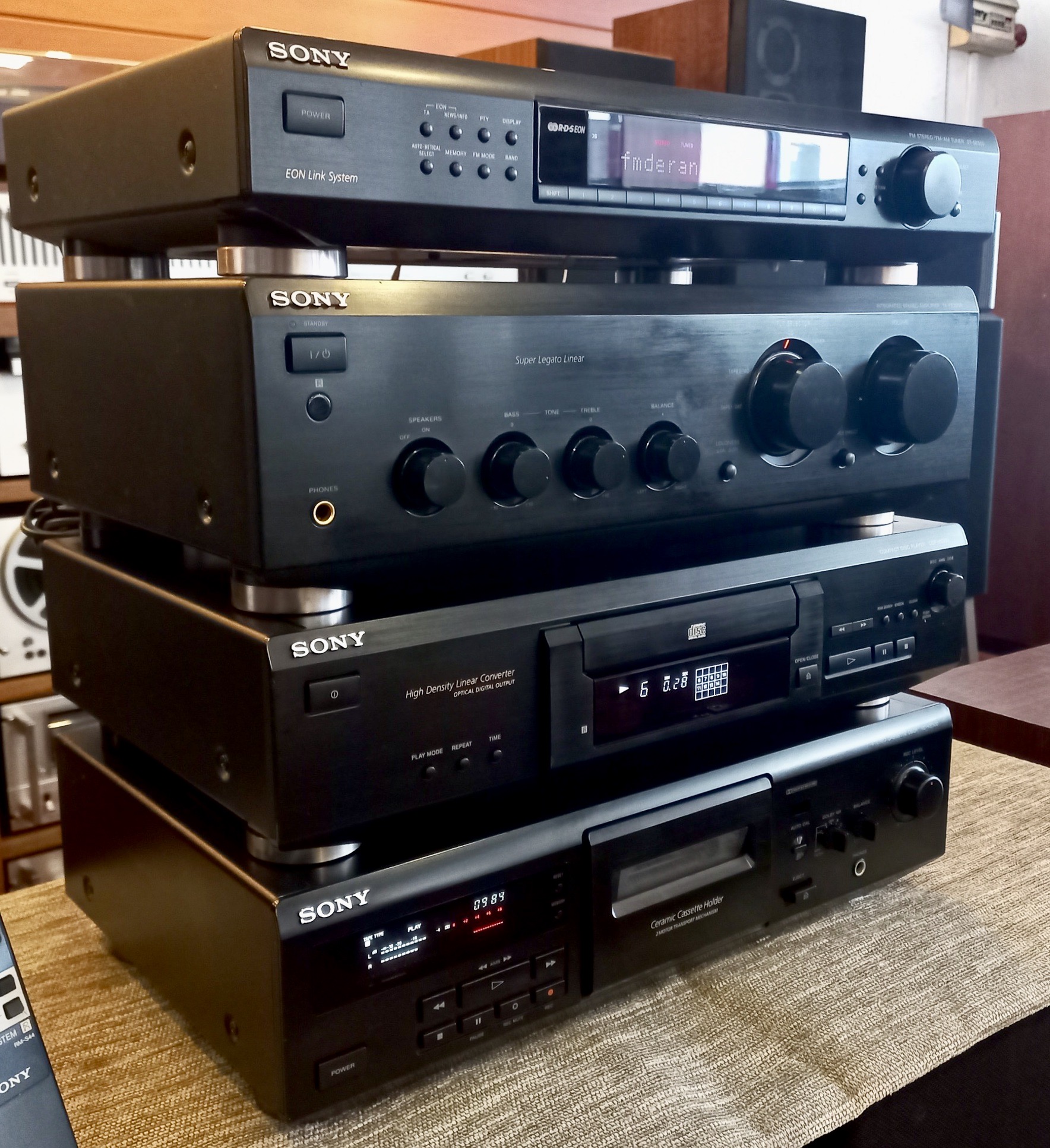 Sony full vintage stack with Sony PS-636 turntable, PT-79R