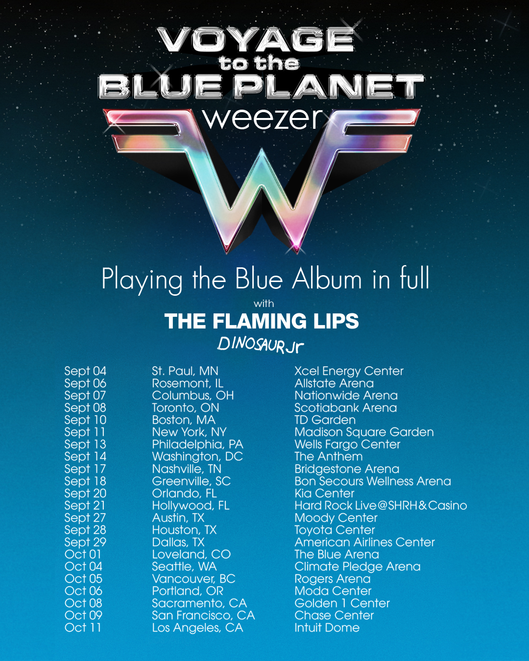 The Flaming Lips join Weezer and Dinosaur Jr. this September and