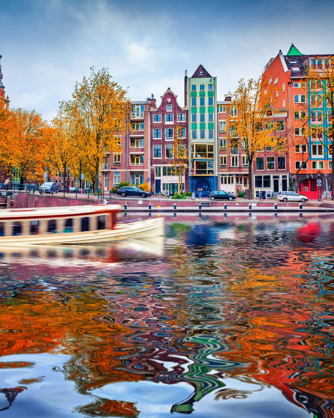 Amsterdam, North Holland's picturesque canal scene