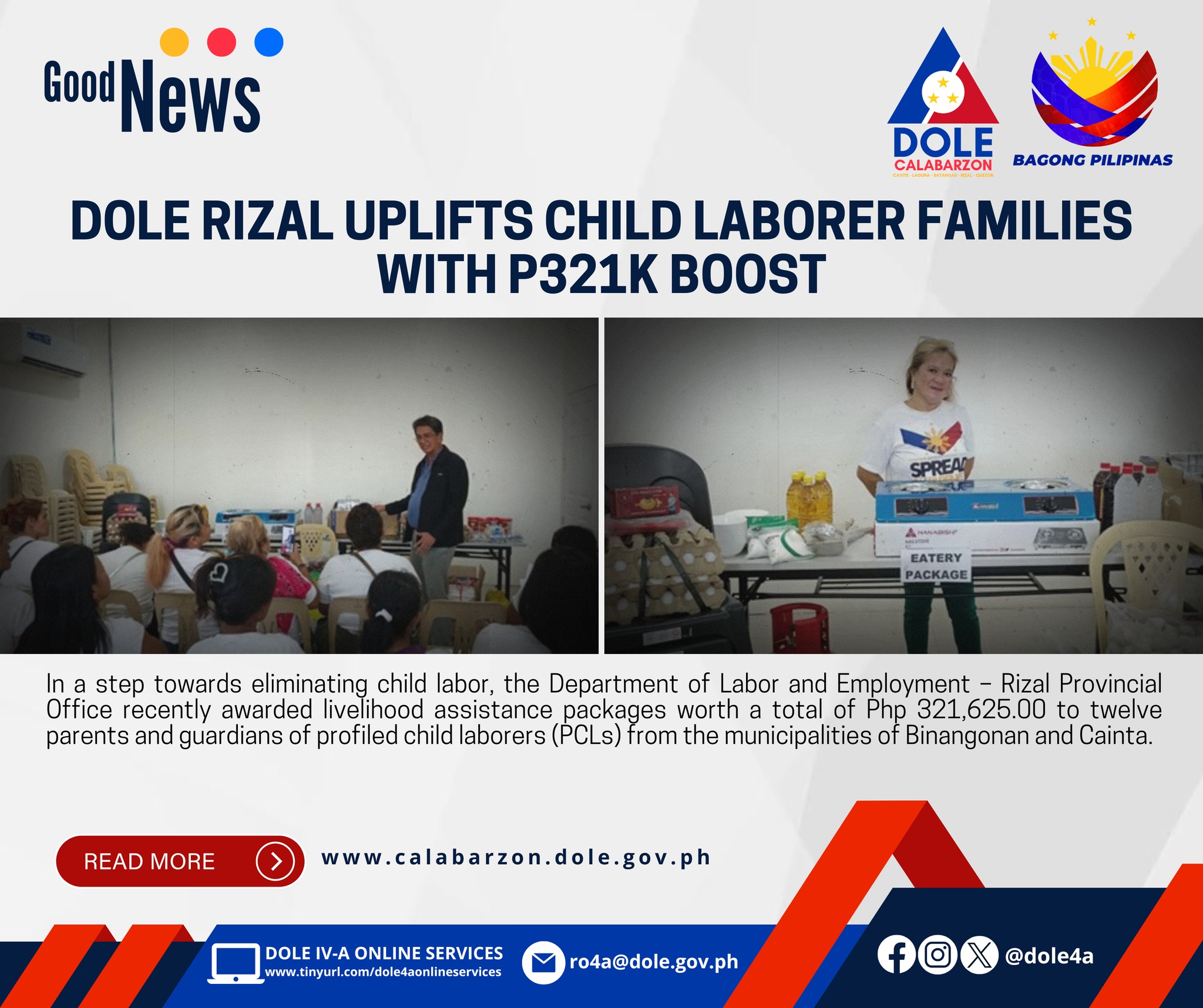 DOLE - #GOODNEWS: The awarding, held at the DOLE-Rizal Provincial ...