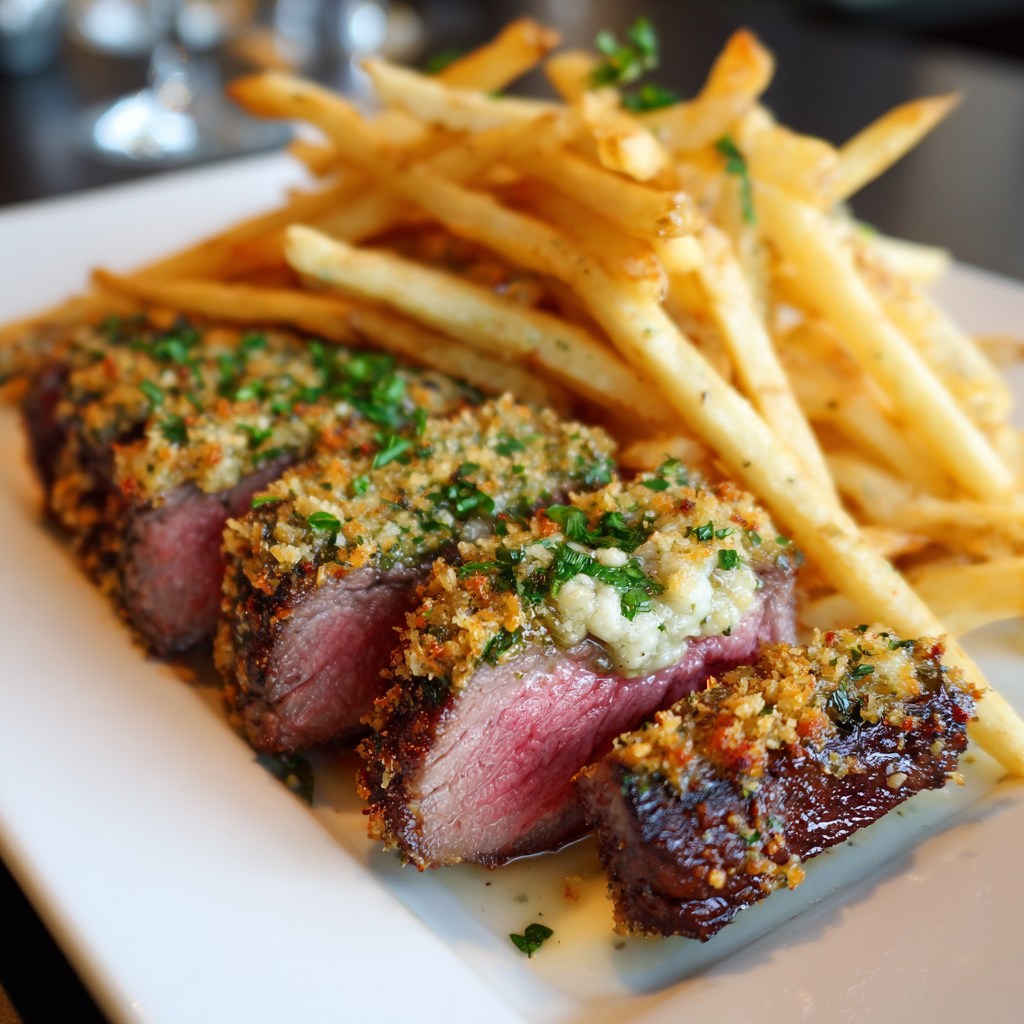 Ta - Steak-Frites Croûte Ail-Parmesan Temps de cuisson : 30 minutes ...