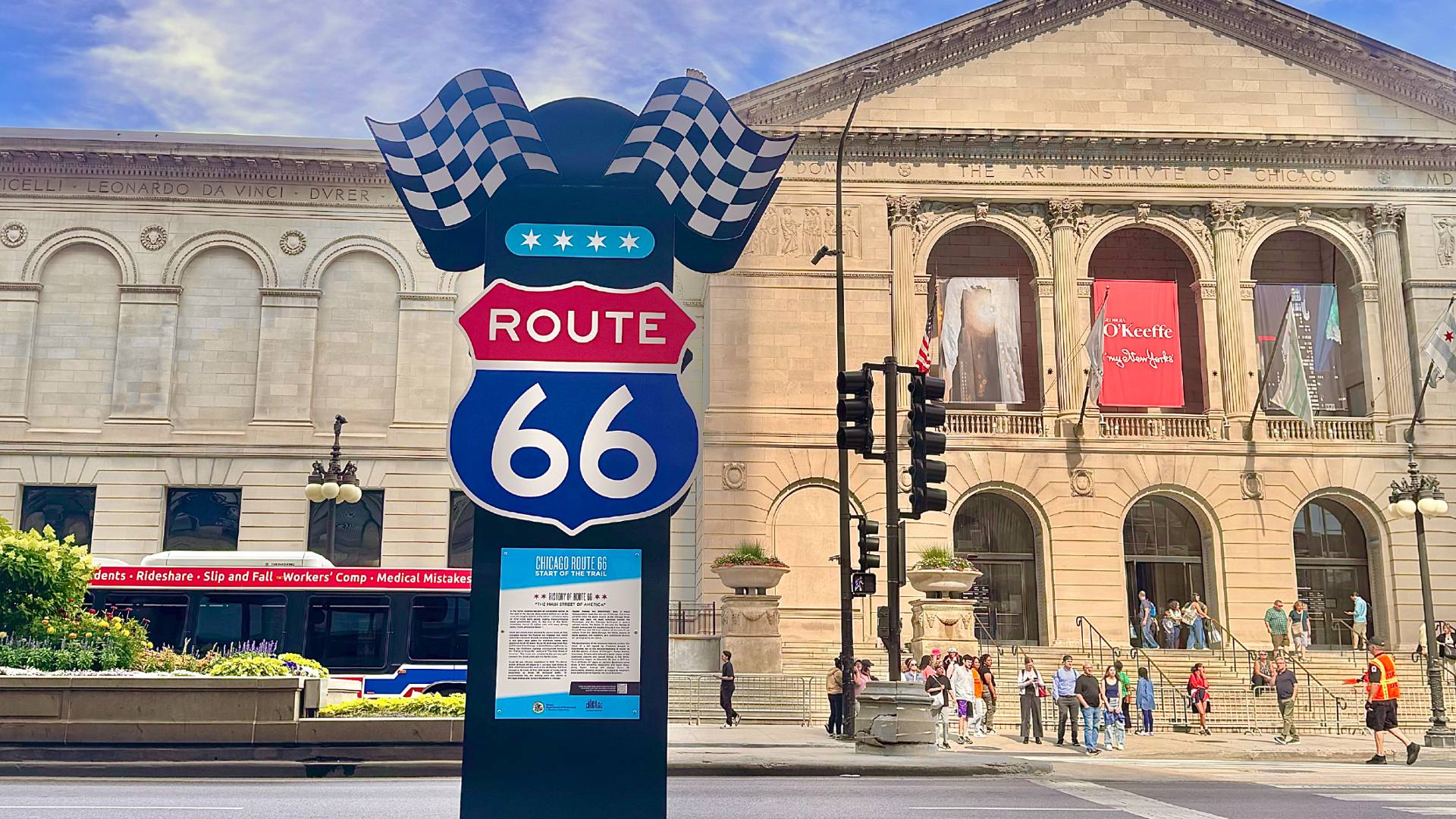 New Route 66 markers throughout Chicago celebrate its starting 