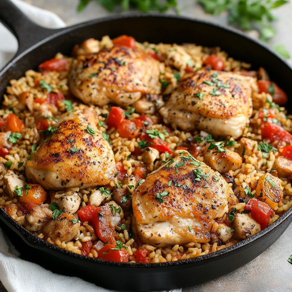 Recette - Poêlée de poulet et de riz à l’italienne Ingrédients (4 ...