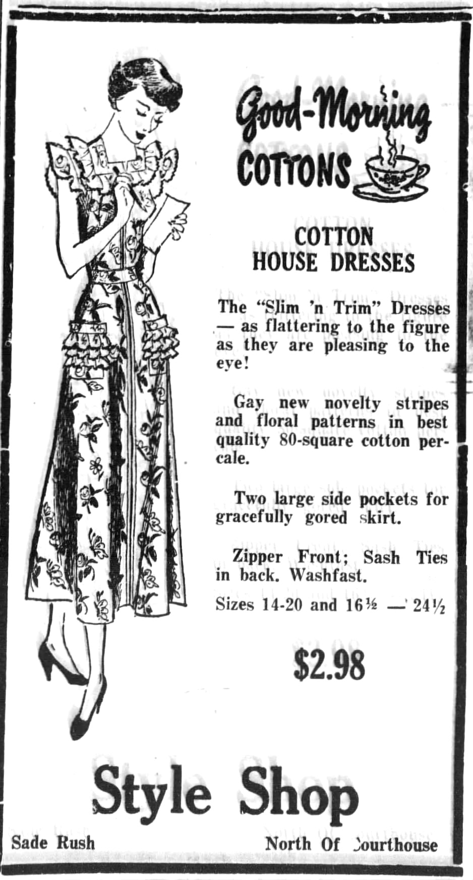 old fashioned cotton house dresses 40s/50s Dress  Better Vintage The collar is a wide ruffle House dress - Wikipedia