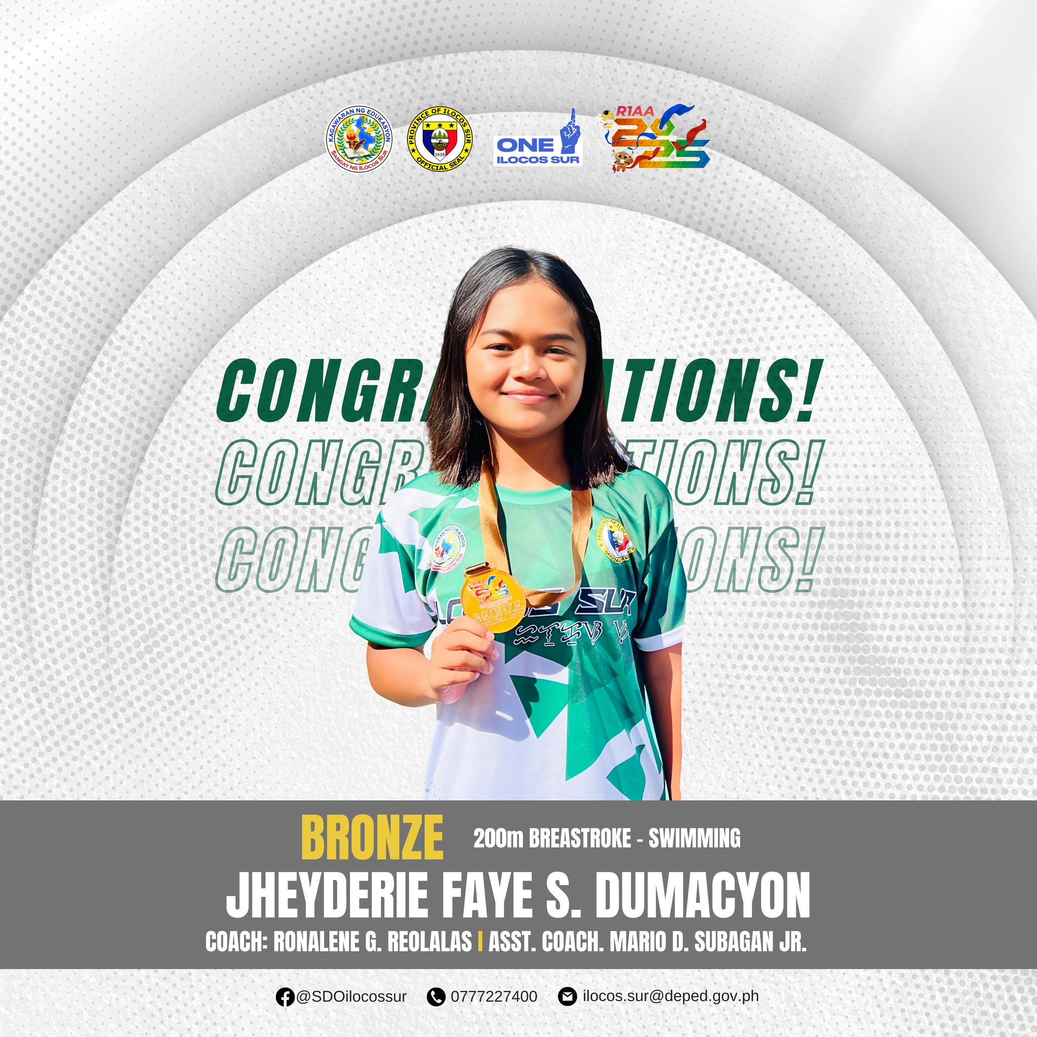 DepEd - 📣R1AA 2025 GAME RESULTS📣 Jheyderie Faye Dumacyon 🥉BRONZE 🏊 ...