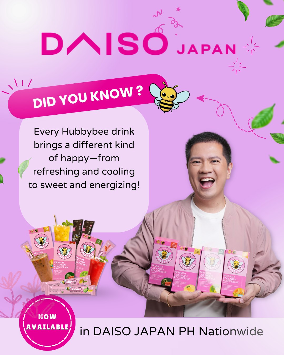 Hubbybee premium collagen booster drink at Daiso Japan
