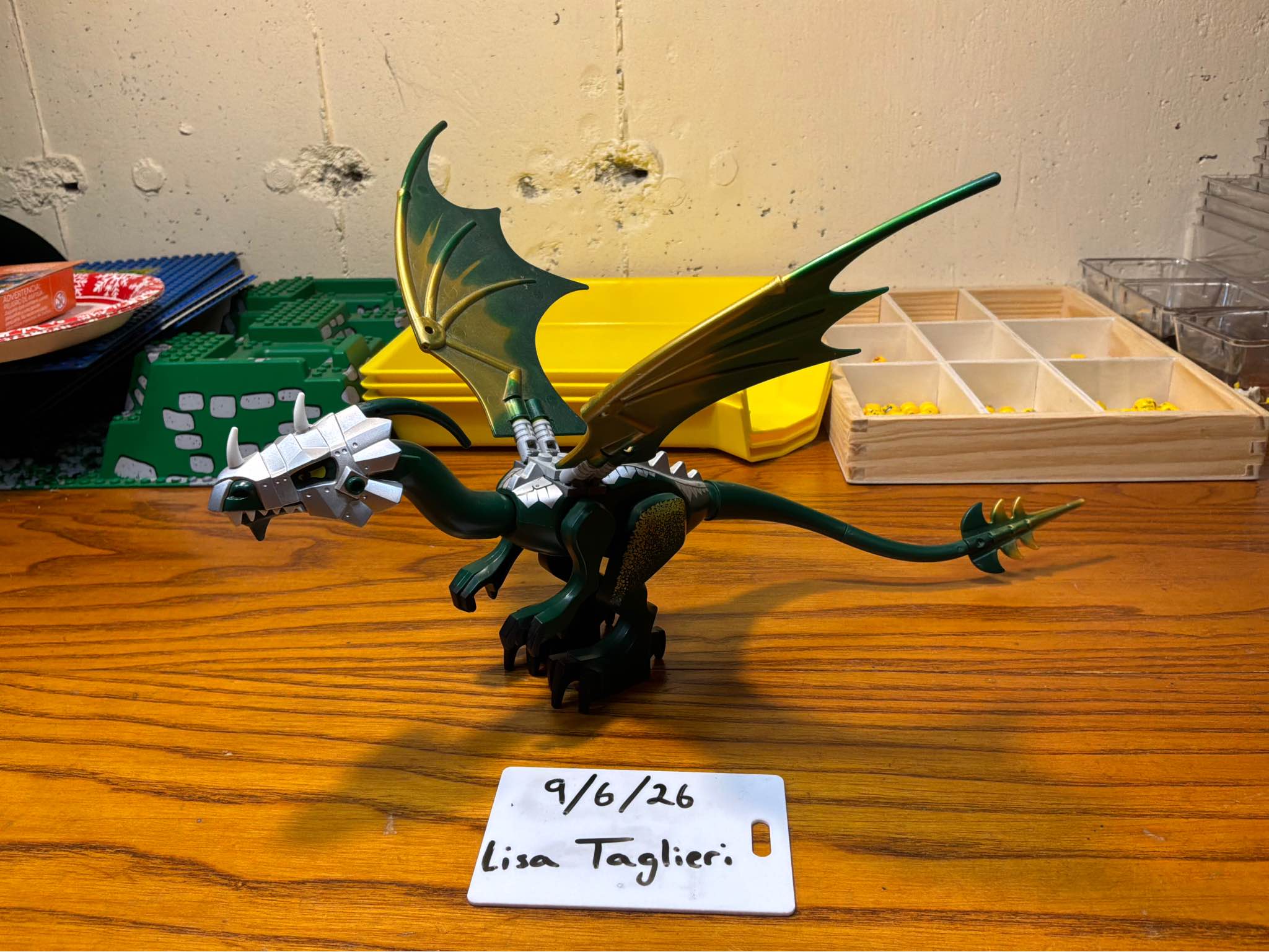 Complete Lego Dragon03, Dark Green Head with Armor. Dragon is