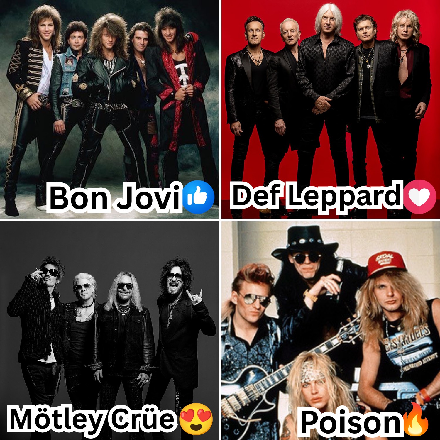 BON JOVI + DEF LEPPARD LPレコード 3枚セット 👍 Bon Jovi / ❤️ Def Leppard / 😍 Mötley Crüe / 🔥 Poison Bon