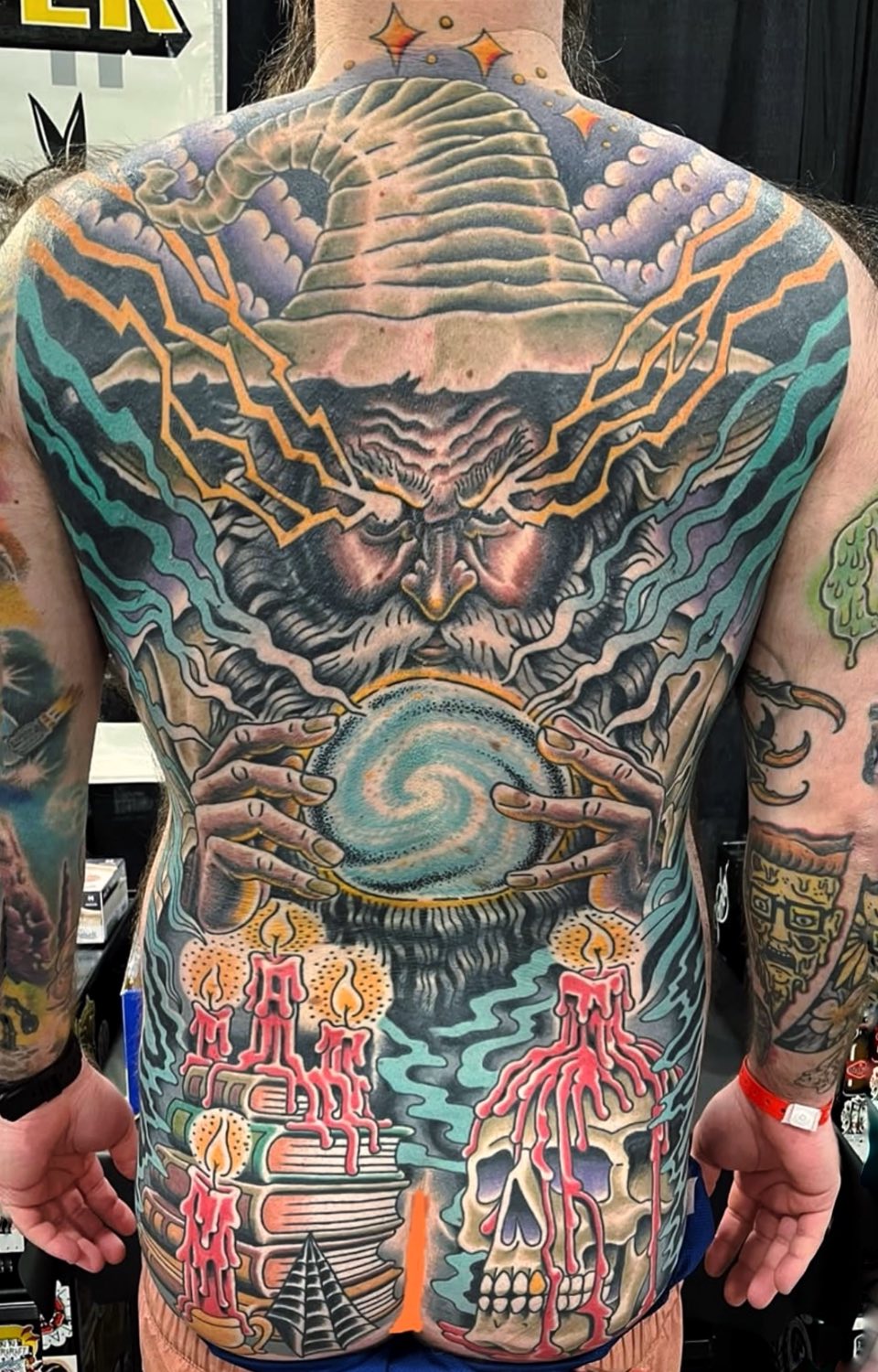 Back piece by Jim Fortier at Main St Tattoo Company in Longmeadow MA