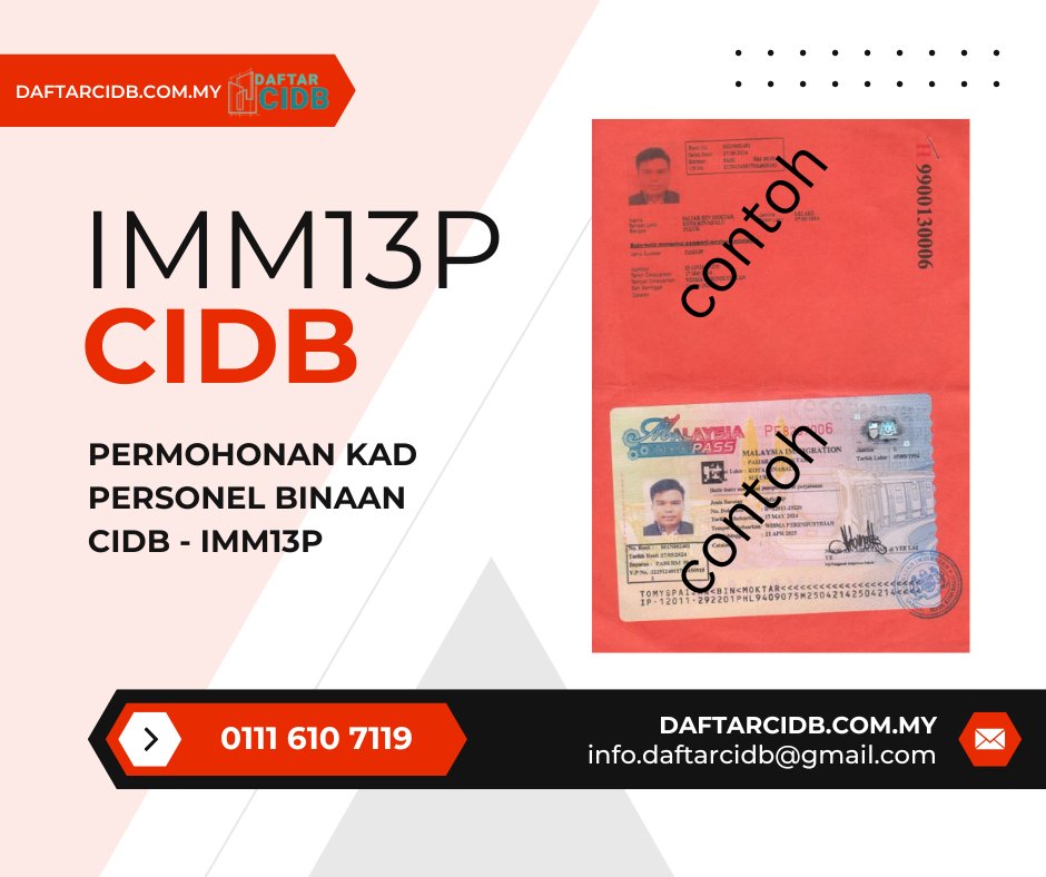 Daftar CIDB - Nak daftar CIDB tapi guna IMM13P boleh ke ?... | Facebook