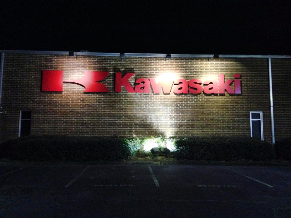 Kawasaki's US headquarters. Both the bikes on display.